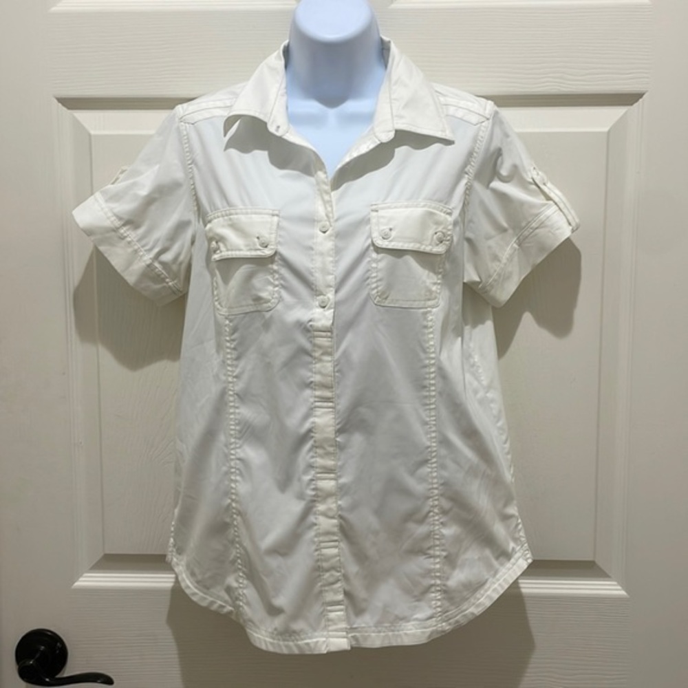 Eddie Bauer White Short Sleeve Hiking Shirt